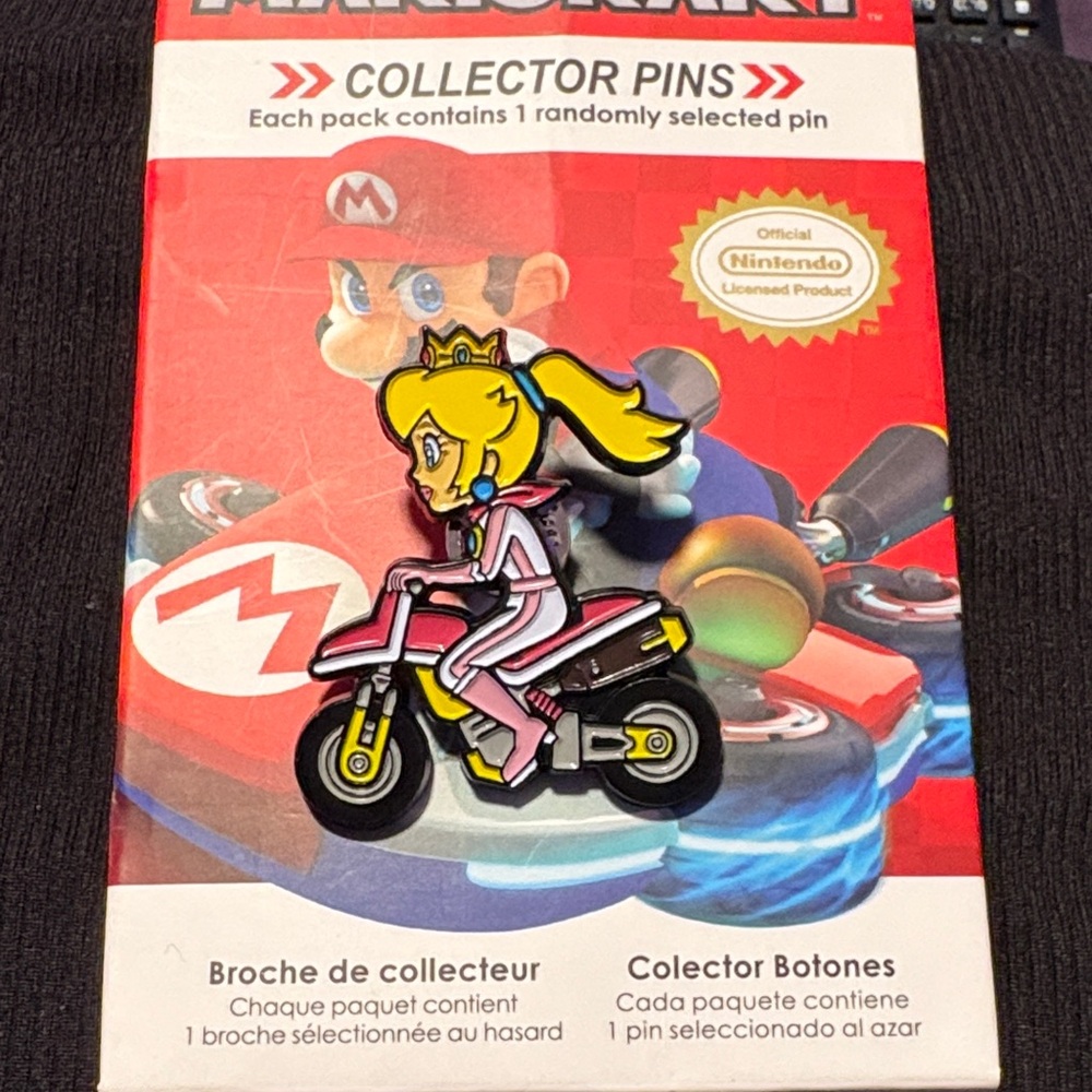 Nintendo Princess on Motorcycle Pin - Pink and Yellow